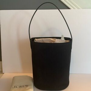 J. Crew Berkeley bucket bag in leather and suede in navy/black